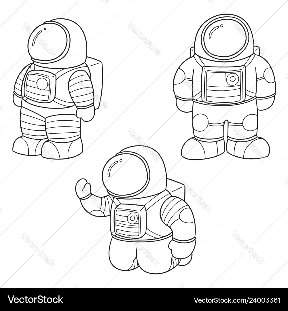 Set of astronaut Set of astronaut Vector Image