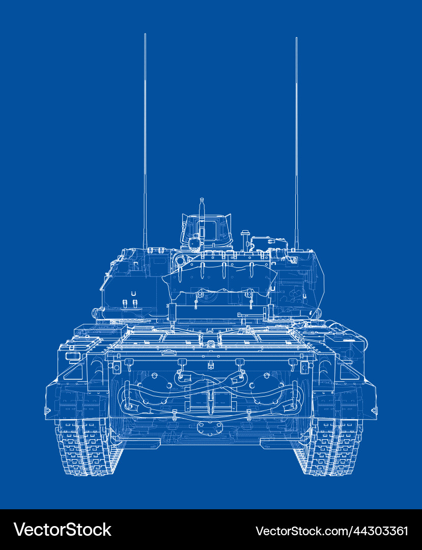 Tank rendering of 3d vector image