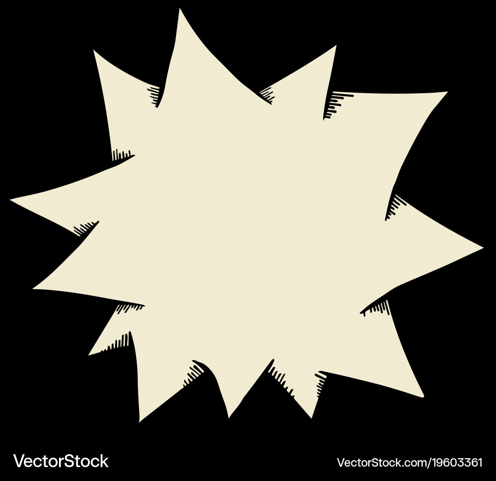 Text bubble explode drawing style vector image