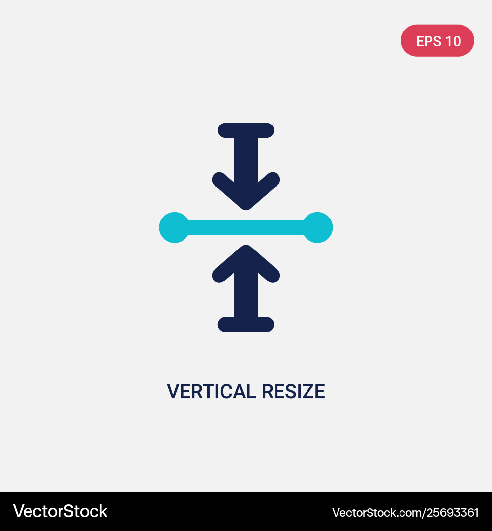 Two color vertical resize icon from arrows Two color vertical resize icon from arrows vector image