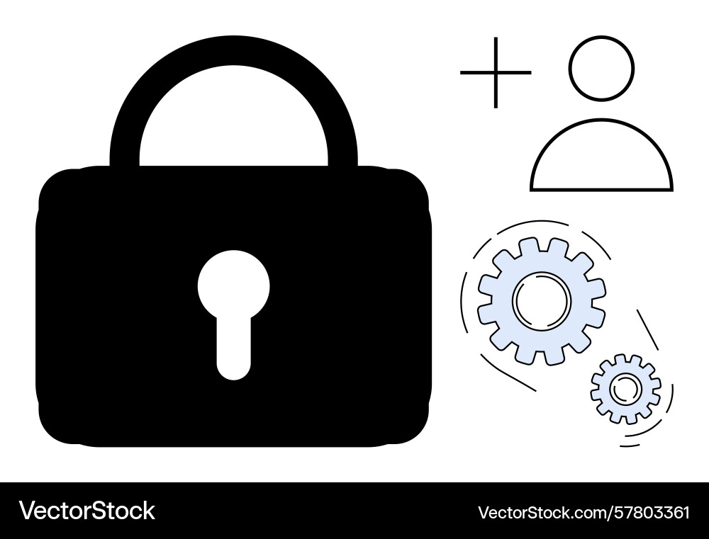 User access security with lock profile icon Vector Image