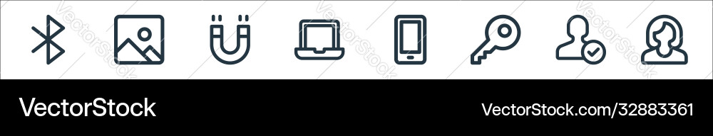 User interface line icons linear set quality User interface line icons linear set quality vector image