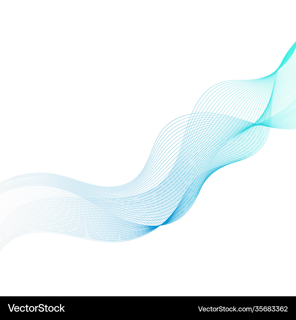 Abstract waves with colorful gradient line vector image