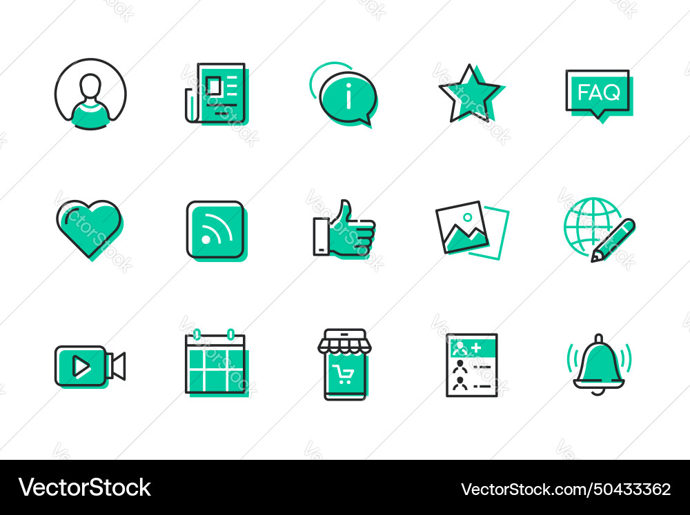 Applications and messengers - set of line design Applications and messengers - set of line design vector image