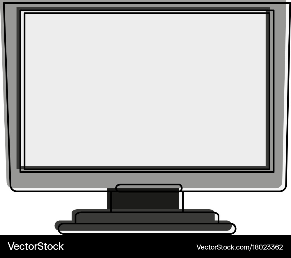 Computer monitor with blank screen icon image Vector Image