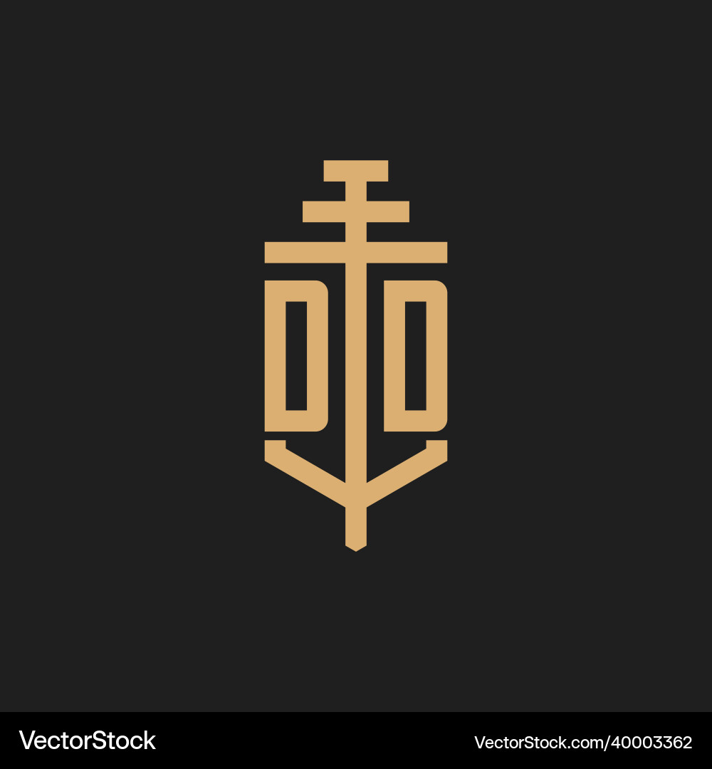 Dd initial logo monogram with pillar icon design Vector Image