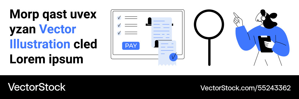 Digital payment process with document review Digital payment process with document review vector image
