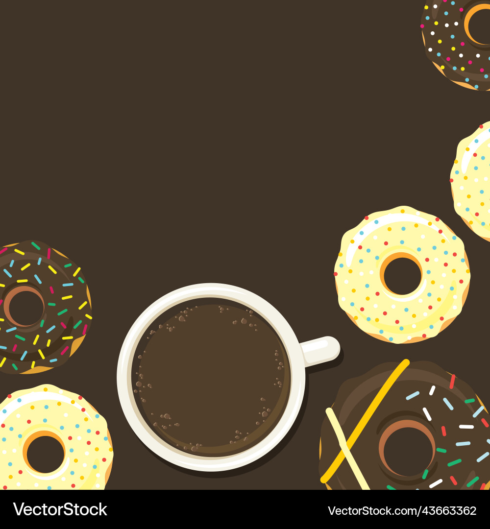 Donuts und Tasse Kaffee Menü Hintergrund Donuts und Tasse Kaffee Menü Hintergrund vektorbild