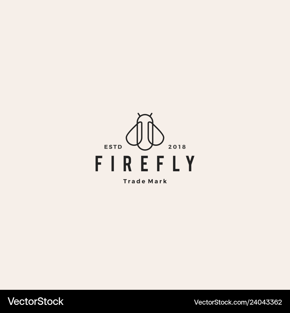 Firefly logo hipster retro vintage icon design Firefly logo hipster retro vintage icon design vector image