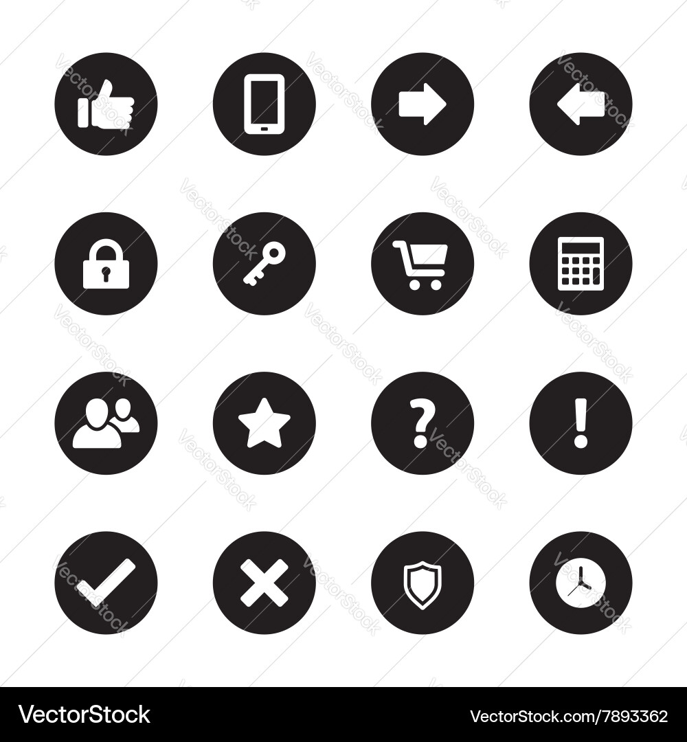 Flat Computer Icon Set Vector Image