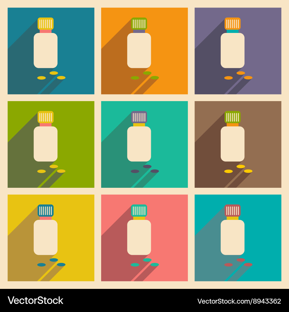Flat with shadow concept and mobile application Vector Image