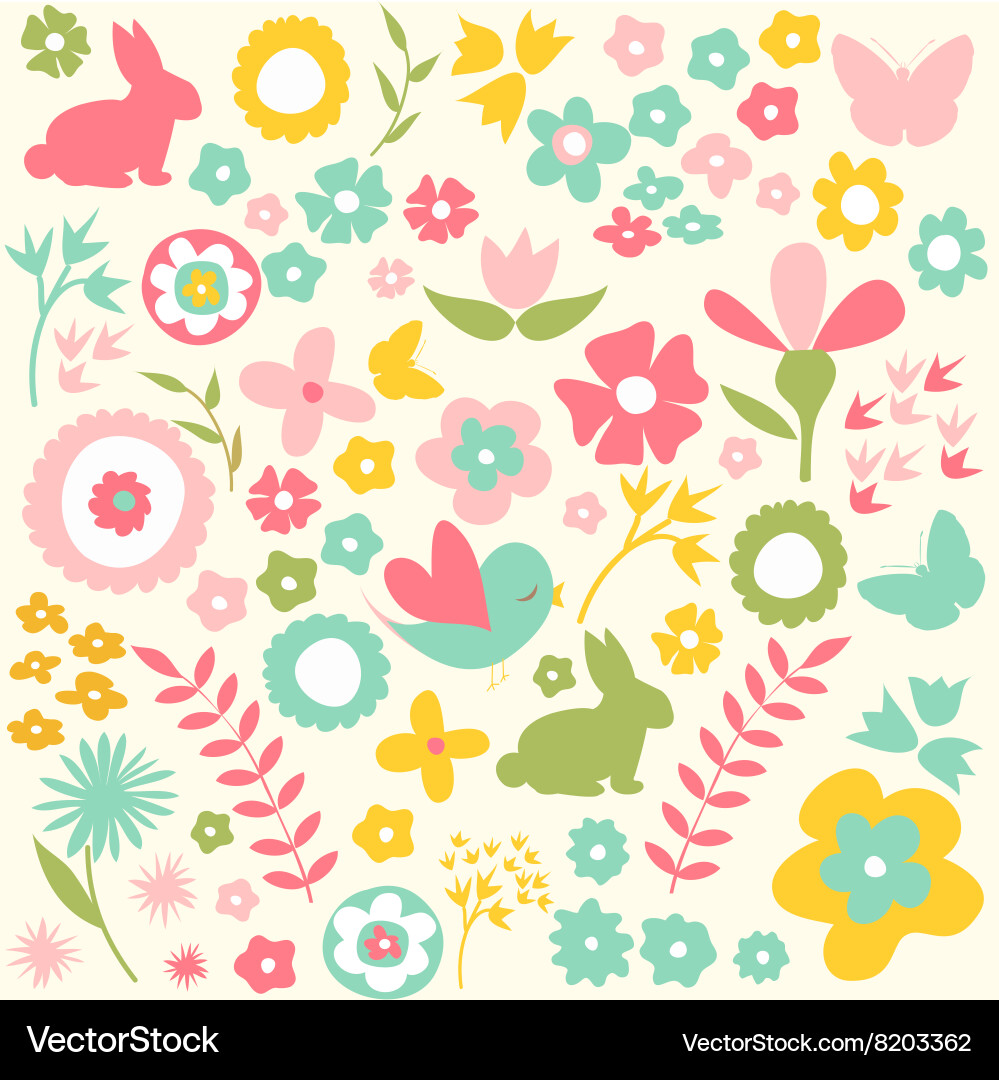 Frühling Blumen Ostern Hintergrund Vektorbild