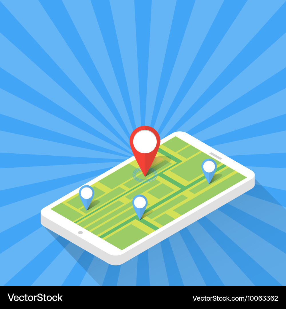 Game application concept gps map navigation vector image