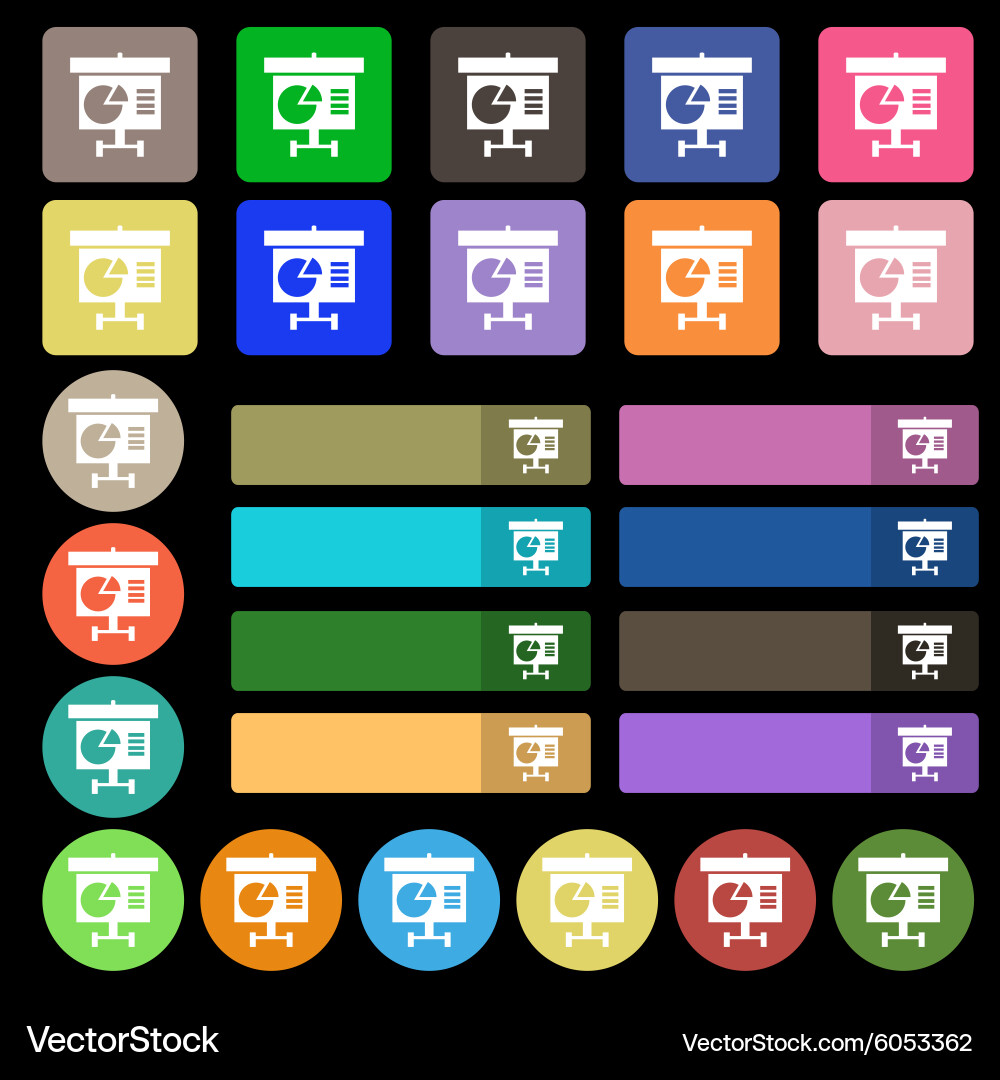Graph icon sign set from twenty seven multicolored vector image