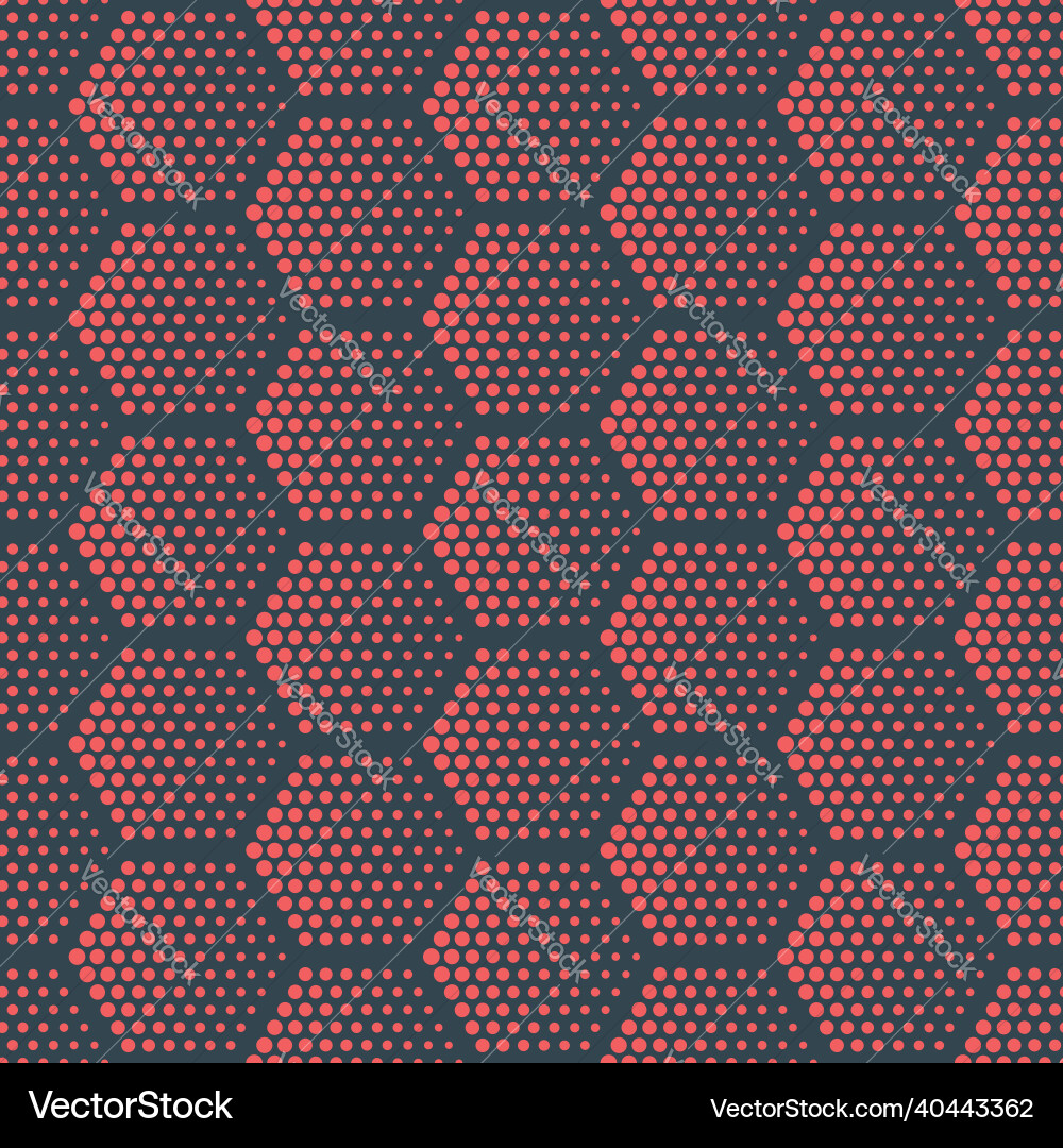 Hexagonal Red & Blue Dots Pattern vector image
