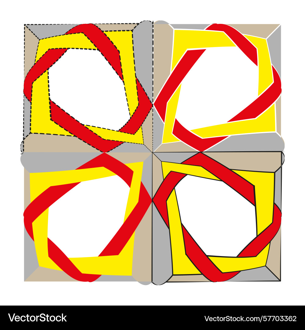 Intertwined octagon forms geometric shape pattern Intertwined octagon forms geometric shape pattern vector image