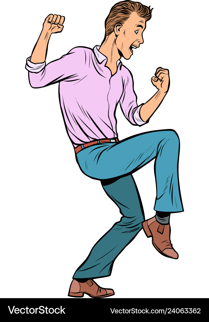 Man in Shocked Reaction Vector Image