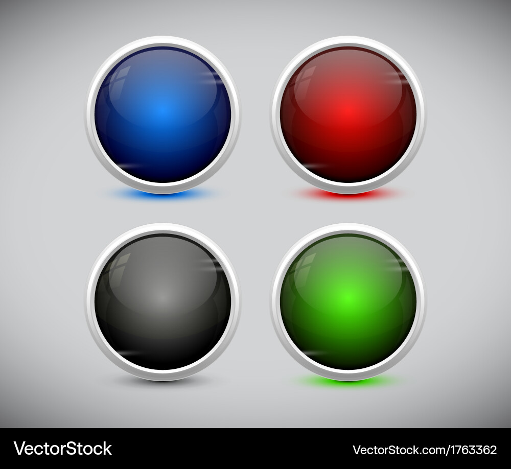 Modern Shiny Plastic Web Buttons vector image