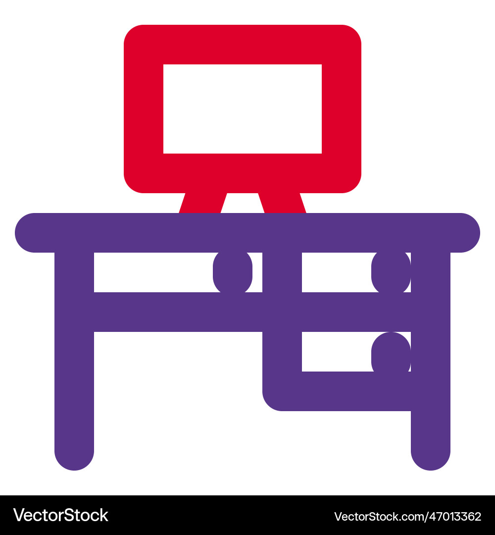 Multiple drawer desk used for computer Vector Image