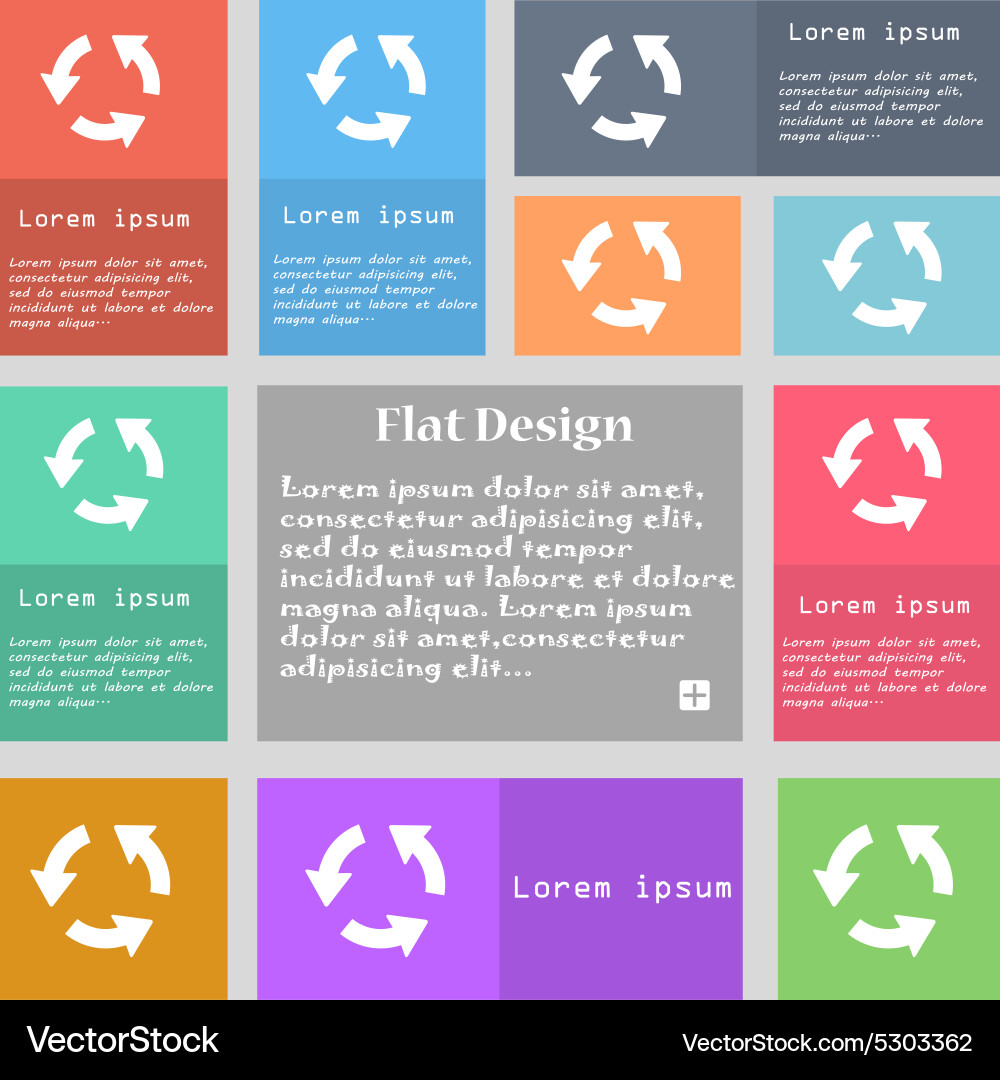 Refresh icon sign set multicolored buttons Vector Image
