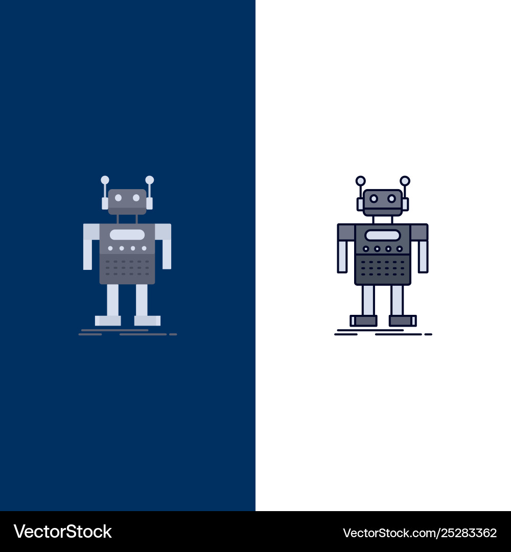 Robot android artificial bot technology flat Robot android artificial bot technology flat Vector Image