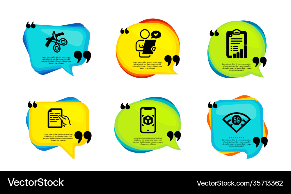 Scissors checklist and augmented reality icons Vector Image