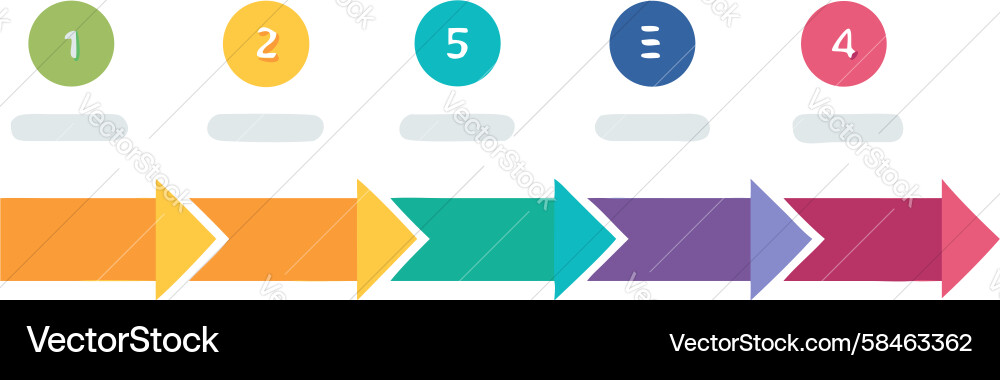Sequential Process Flow Diagram Vector Image