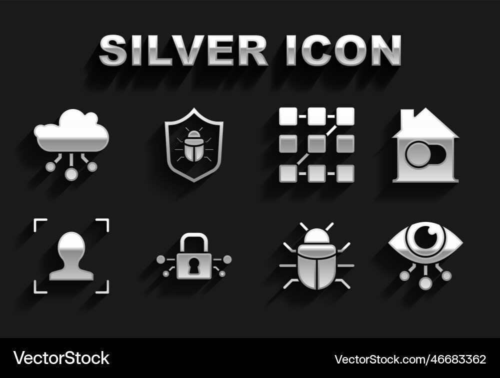 Set cyber security smart home eye scan system Set cyber security smart home eye scan system vector image