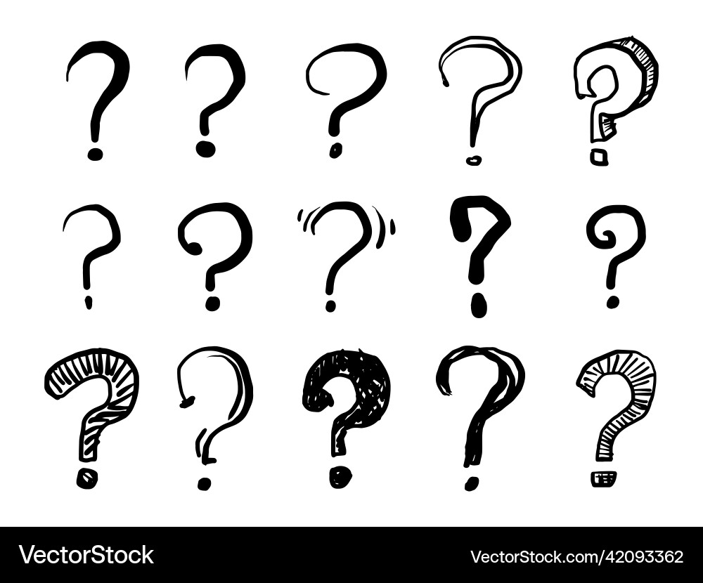 Set of hand drawn question marks Set of hand drawn question marks vector image
