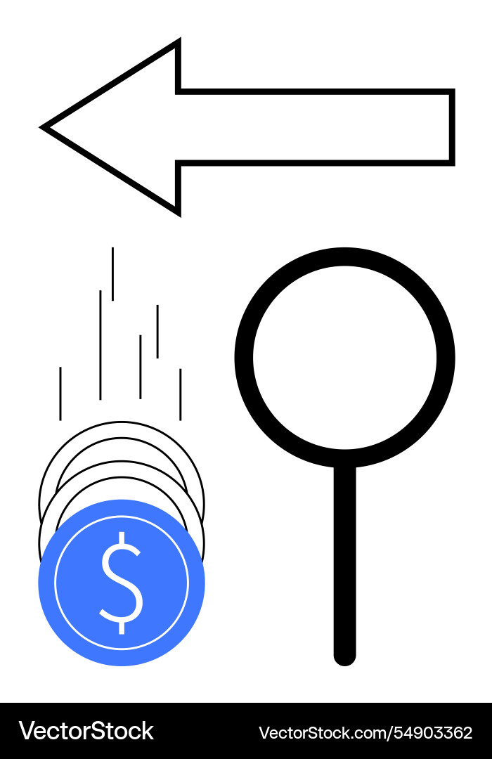 Simple elements including directional arrow Simple elements including directional arrow vector image