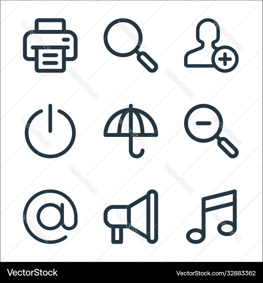 User interface line icons linear set quality User interface line icons linear set quality vector image