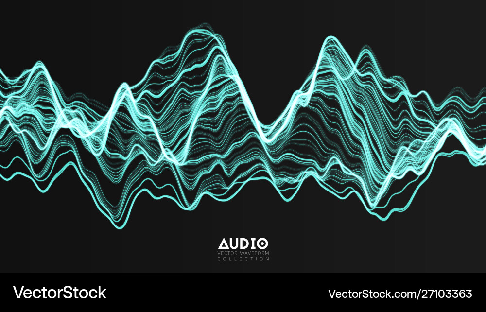 3d echo audio wavefrom spectrum abstract 3d echo audio wavefrom spectrum abstract Vector Image