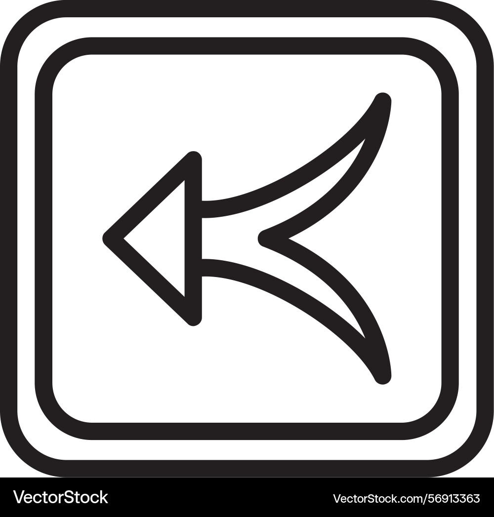 Arrow merge left linear style icon design vector image