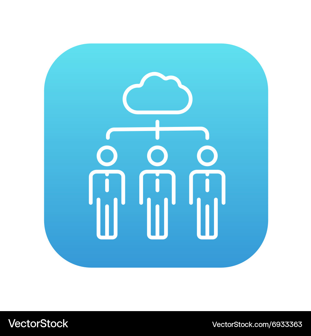 Cloud computing line icon vector image