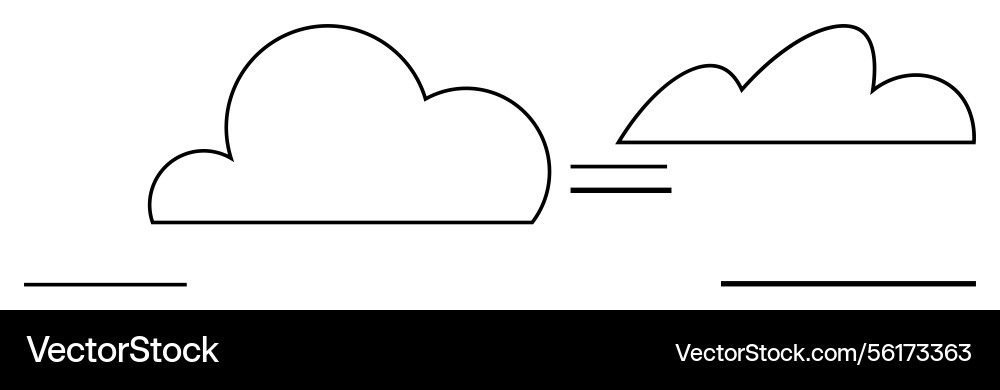 Cloud size comparison with simple Cloud size comparison with simple vector image
