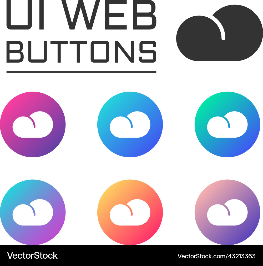 Cloud ui web button icons Cloud ui web button icons vector image