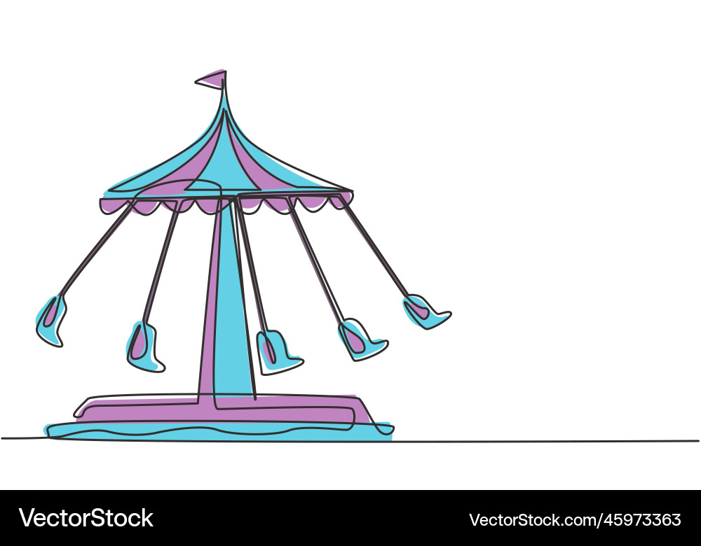 Continuous one line drawing of a wave swinger Continuous one line drawing of a wave swinger vector image