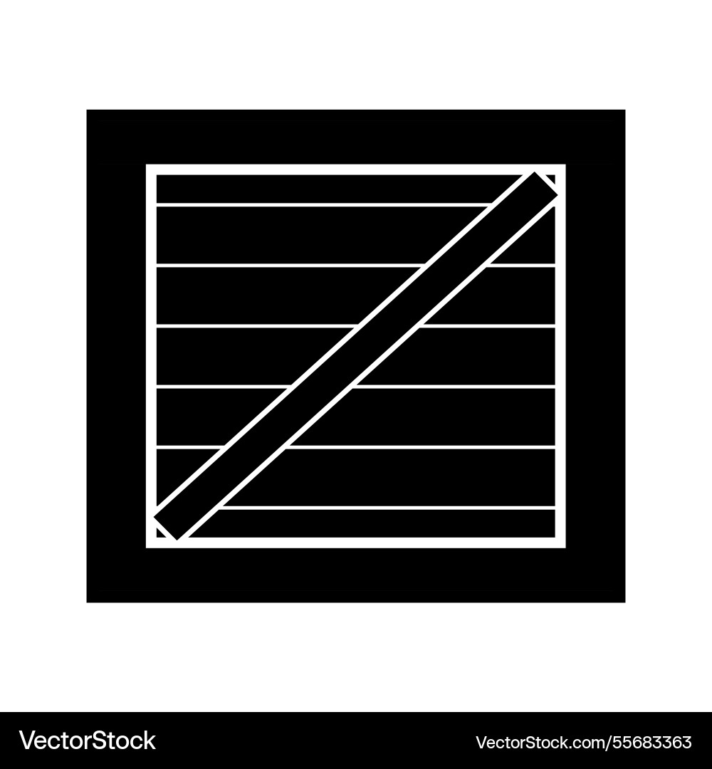 Crate box silhouette black and white icon design – Royalty-Free Vector |  VectorStock, image size:1000x1080