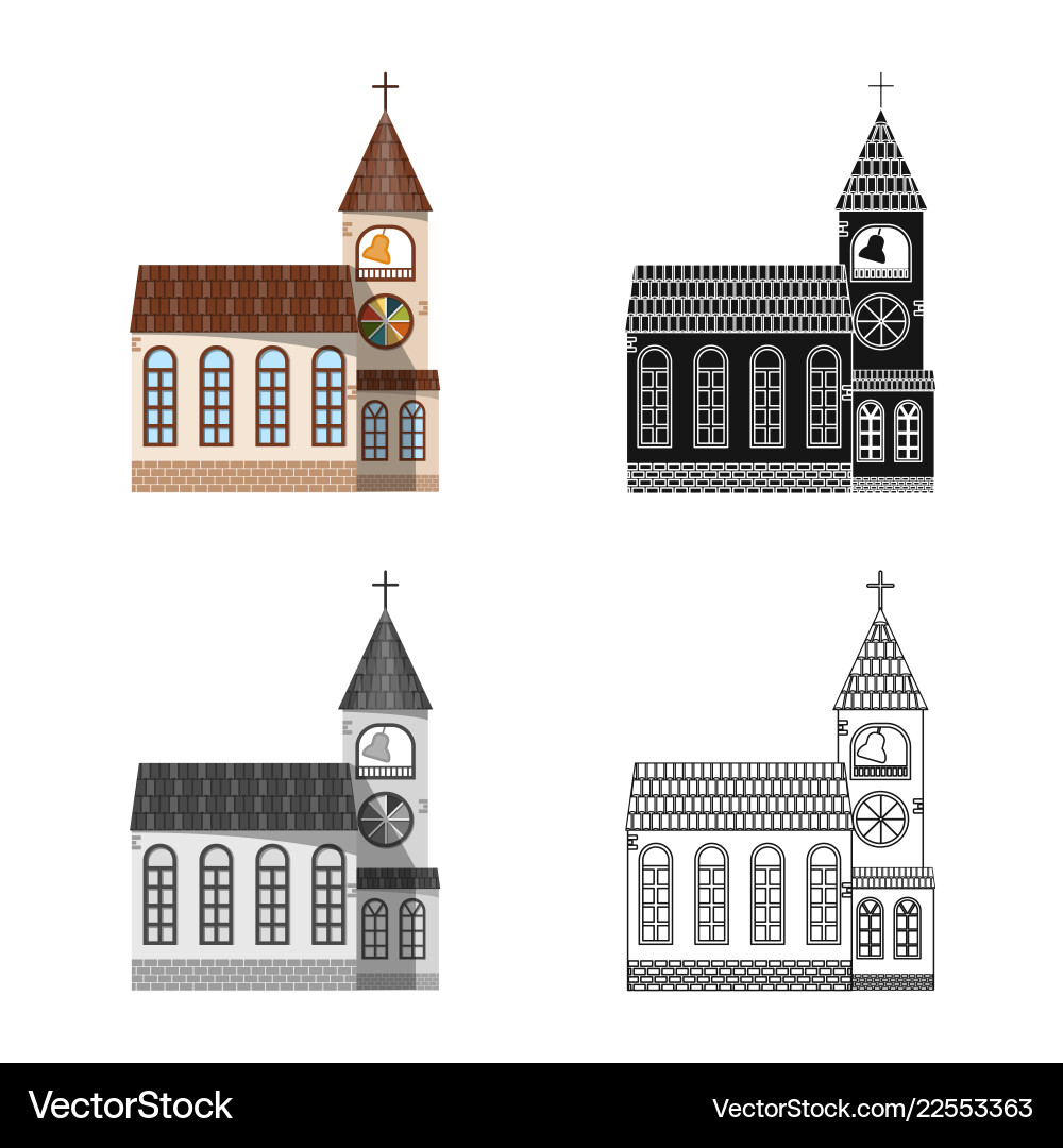 Design of building and front sign set Vector Image