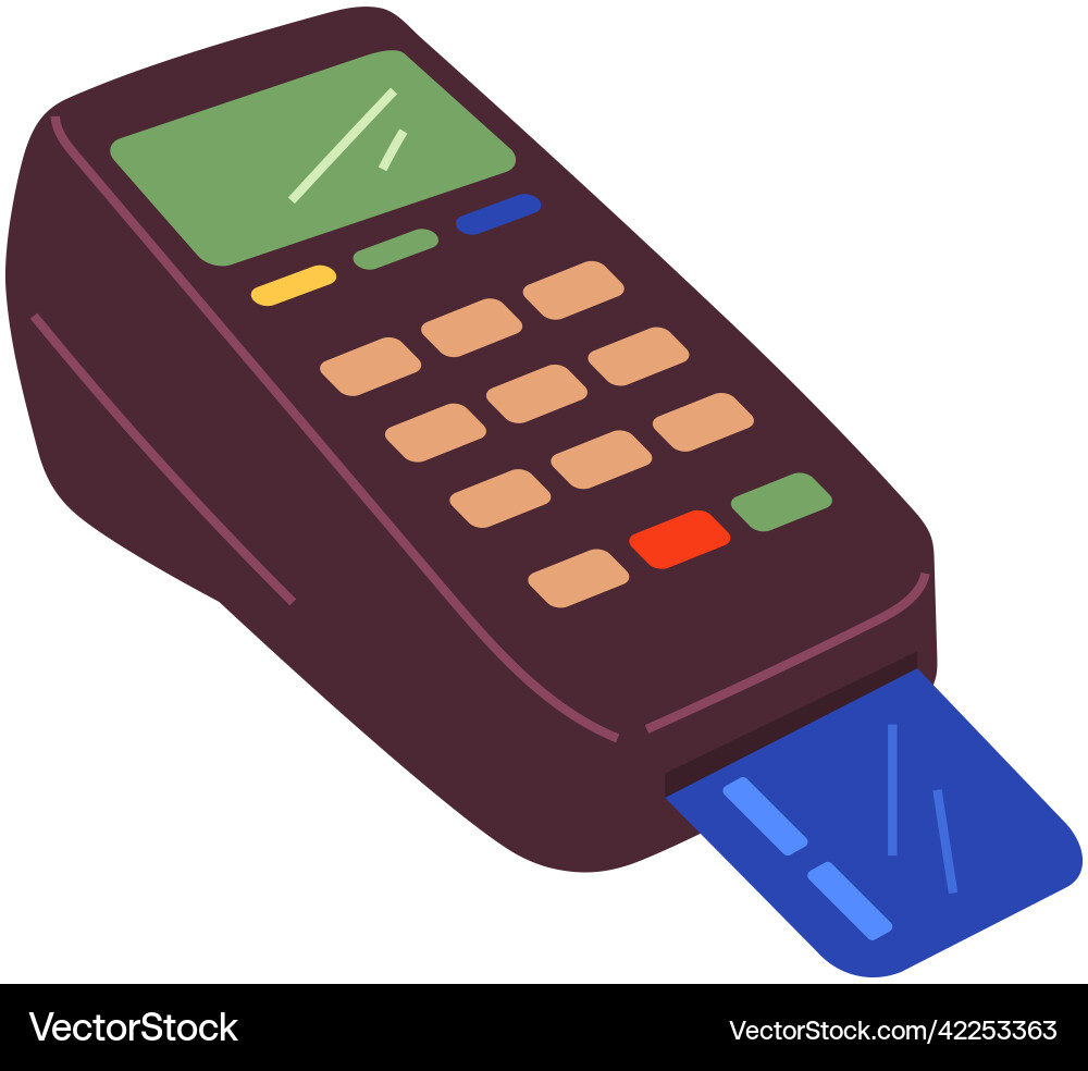 Device for contactless payment with buttons pos Device for contactless payment with buttons pos vector image