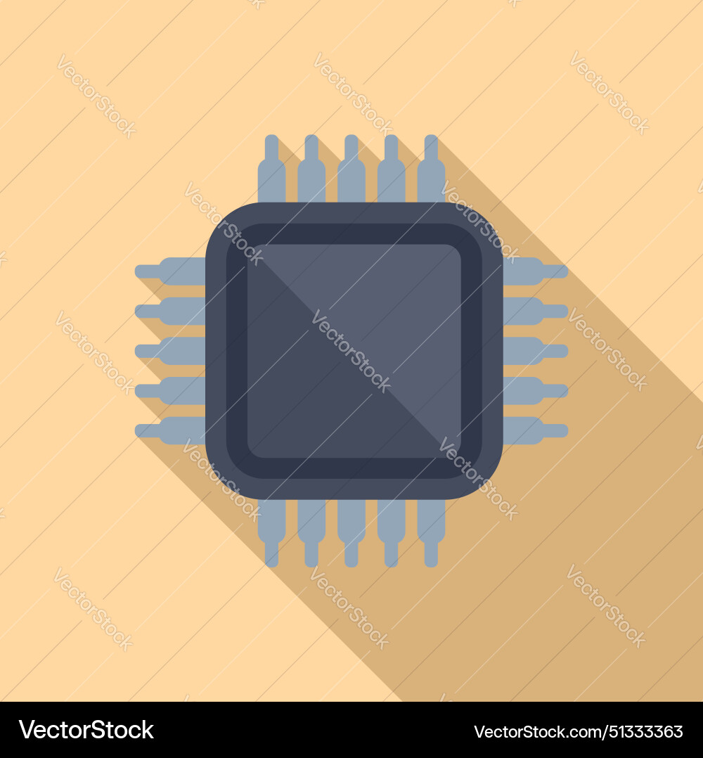 Flat design of a microchip Flat design of a microchip vector image