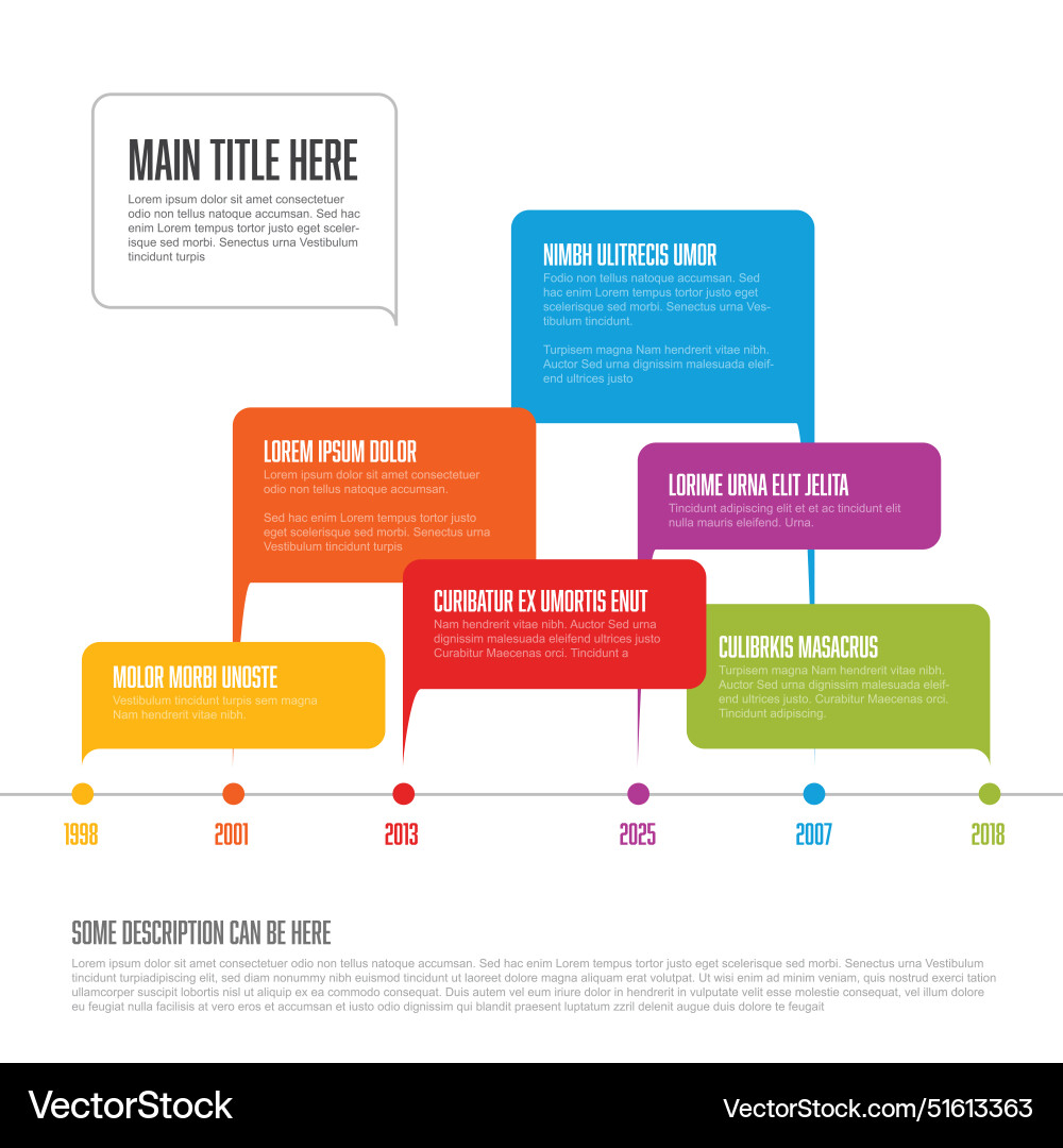 Horizontal flat timeline template made from color Horizontal flat timeline template made from color vector image