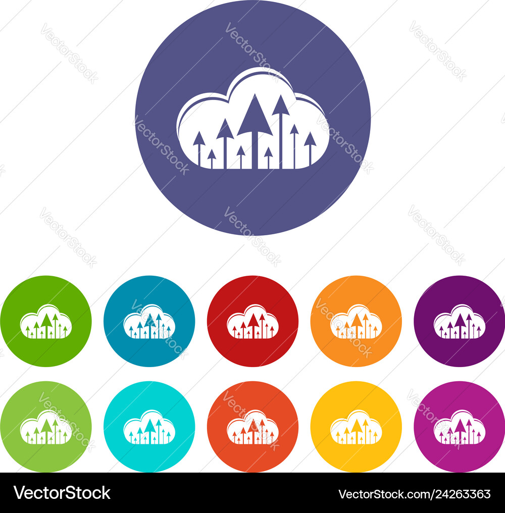 Hosting cloud icons set color Hosting cloud icons set color vector image