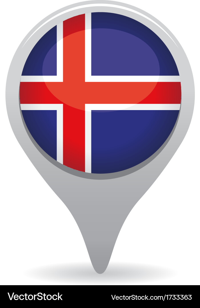 Icelandic flag pointer vector image