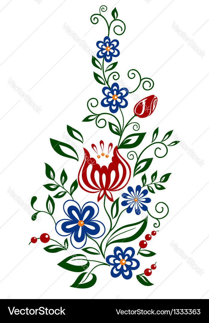 Intricate Floral Scroll Pattern vector image