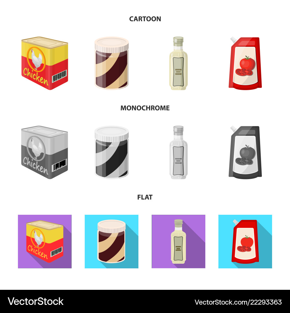 Isolated object of can and food symbol collection Isolated object of can and food symbol collection vector image