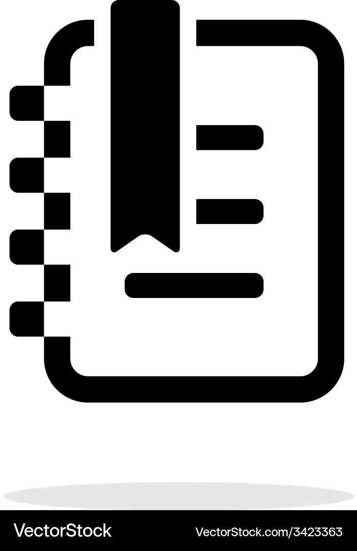 Notepad with label simple icon on white background Vector Image