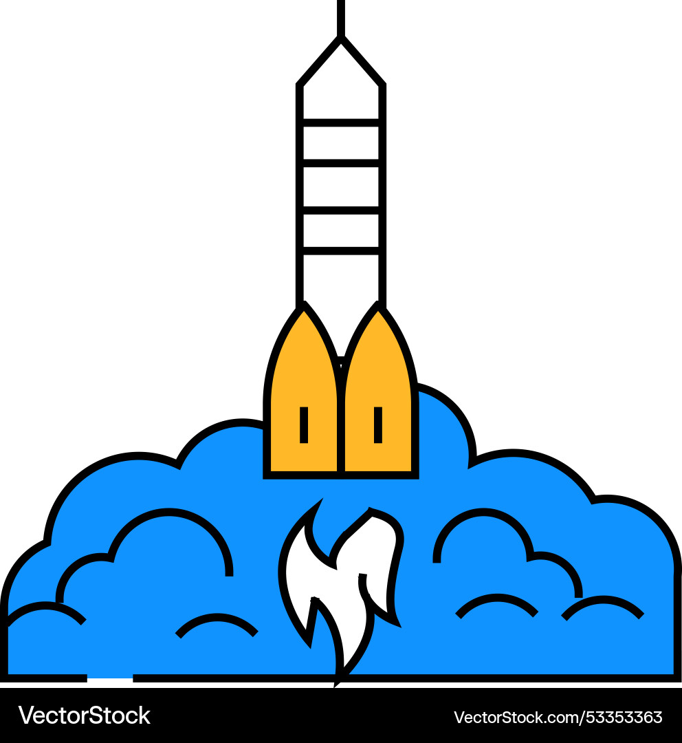 Rocket ship progress icon color Rocket ship progress icon color vector image