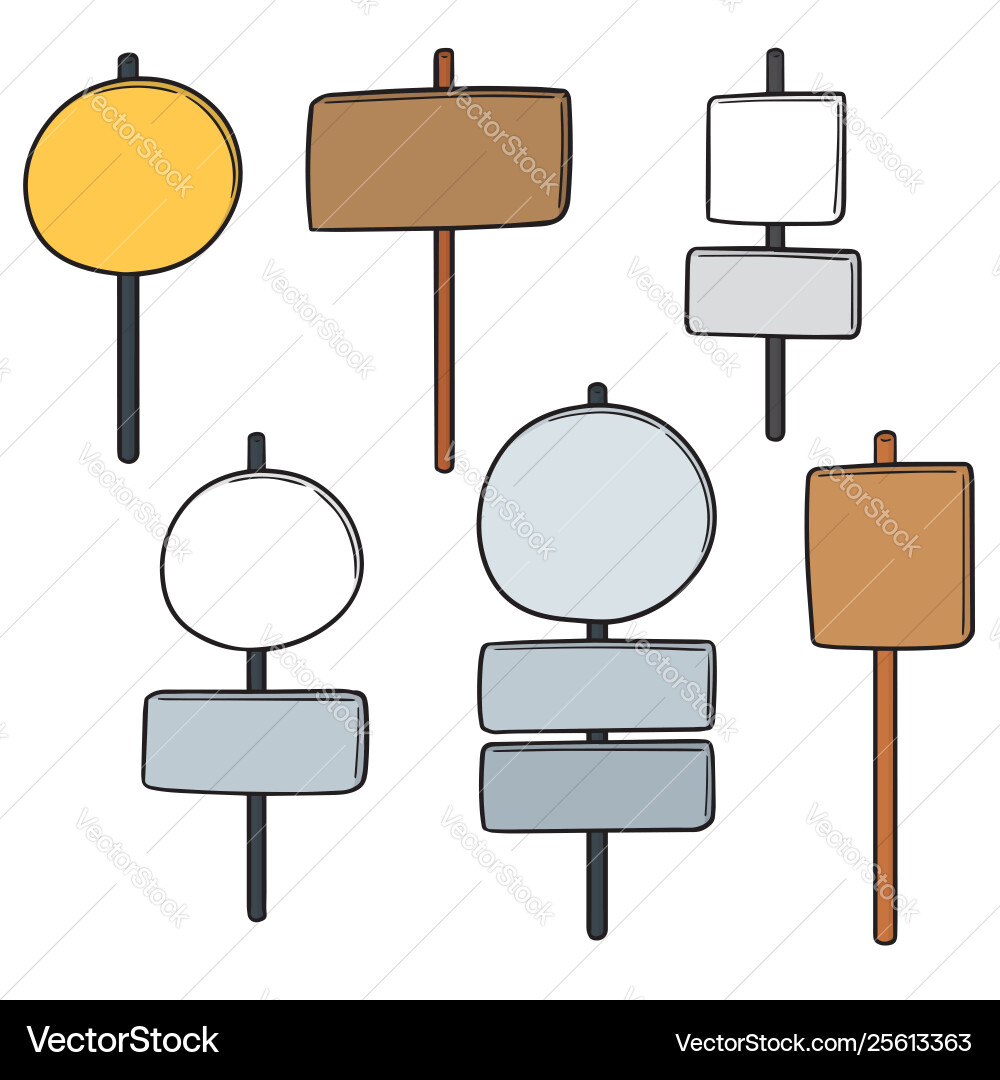 Set direction posts Vector Image