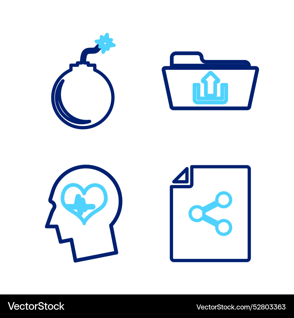 Set line share file head with heartbeat folder Set line share file head with heartbeat folder vector image